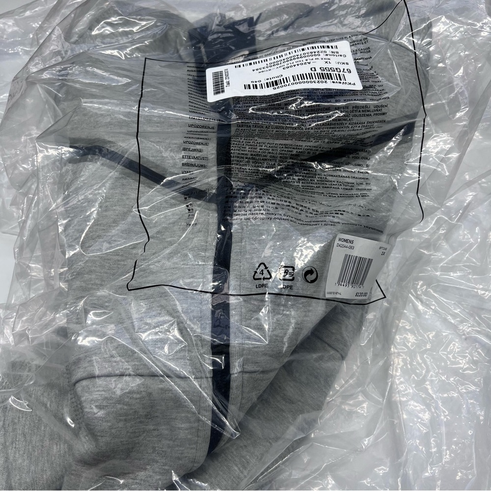 Nike Tech Fleece Hoodie Heather Grey Black Zip Up Sweatshirt Plus - Picture 8 of 8